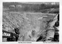 Excavating For Water And Sewer Line Construction Willowvale 1950