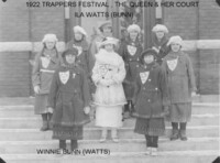 The Pas TRAPPERS FESTIVAL . 1922 . THE QUEEN & HER COURT
