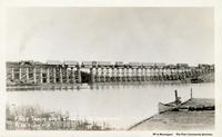 First Train Over Limestone Narrows Bridge , Flin Flon Railroad
