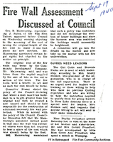 Fire Wall Dicussed At Council Sept 9th 1940