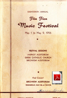 1956 Flin Flon Music Festival Program