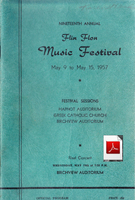 1957 Flin Flon Music Festival Program