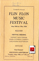 1954 Flin Flon Music Festival Program