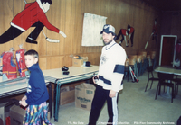 Zinc Plant Mixed Curling(1990) Bob Dyck and his son.