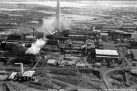 Aerial view of Flin Flon and HBM&S Complex