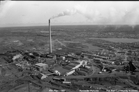 Aerial view of Flin Flon and HBM&S Complex