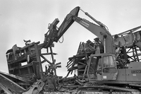 White Lake mine head frame demolition - 1992